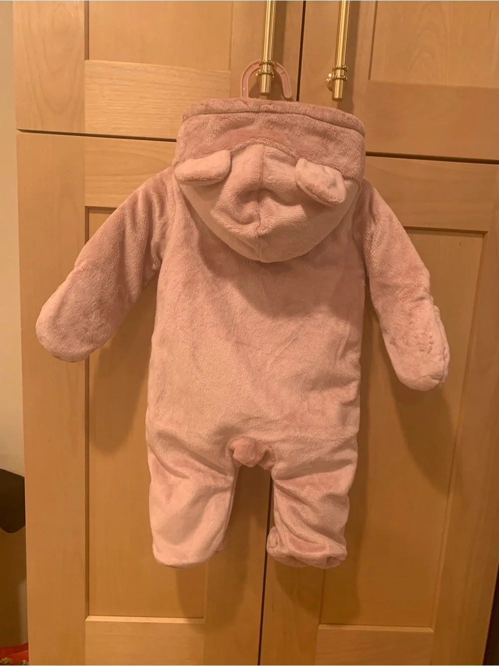 Pink Newborn Snowsuit Hooded Coat with Footies